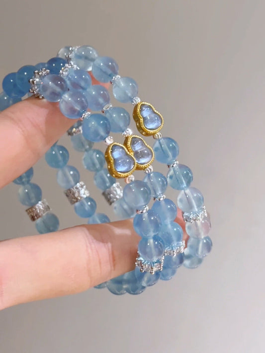 Ocean Blue Treasure Crystal Bracelet God of Luck