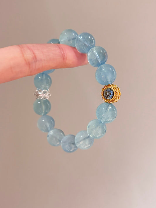 Aquamarine Crystal Bracelet Natural Pure Body Confidence Booster